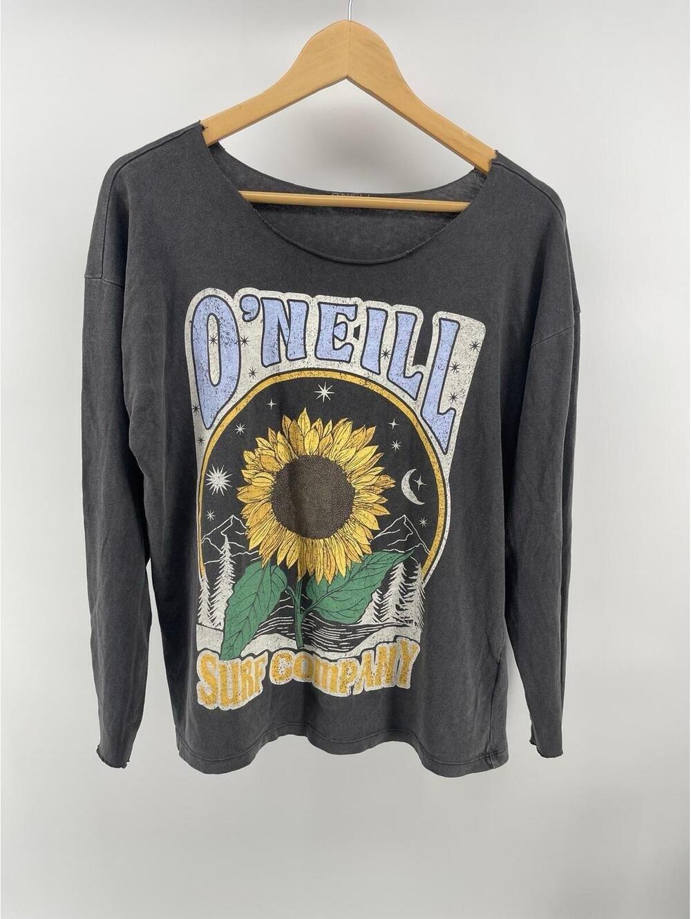 O’Neill Y2K‎ Graphic Long Sleeve T-Shirt XS Gray Sunflower Surf Tee